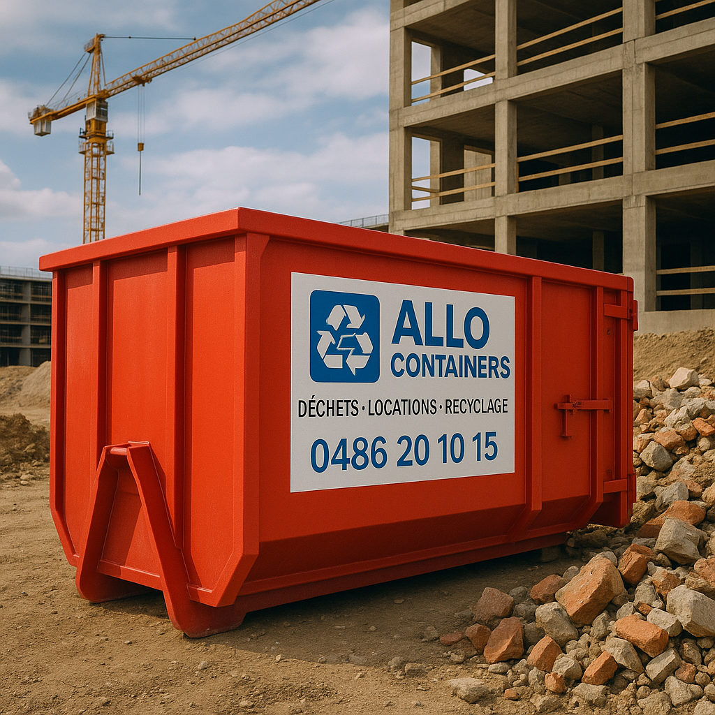 Location container Bruxelles sur chantier